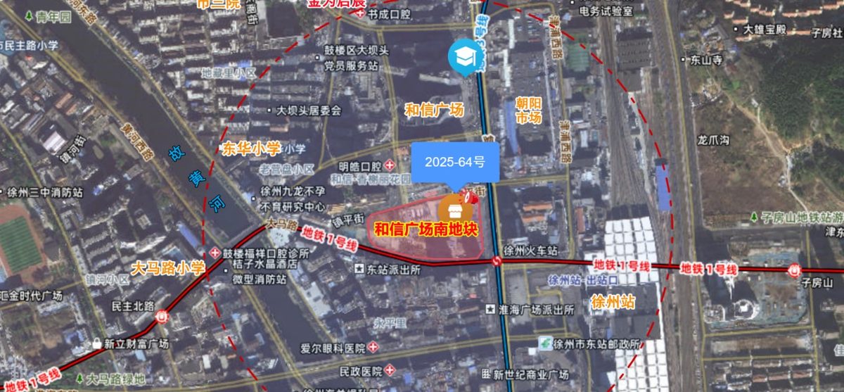 地块区位示意 —— 火车站商圈核心,双地铁交汇