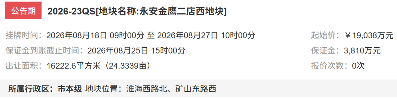 挂牌公告信息(来源:徐州公共资源交易平台)